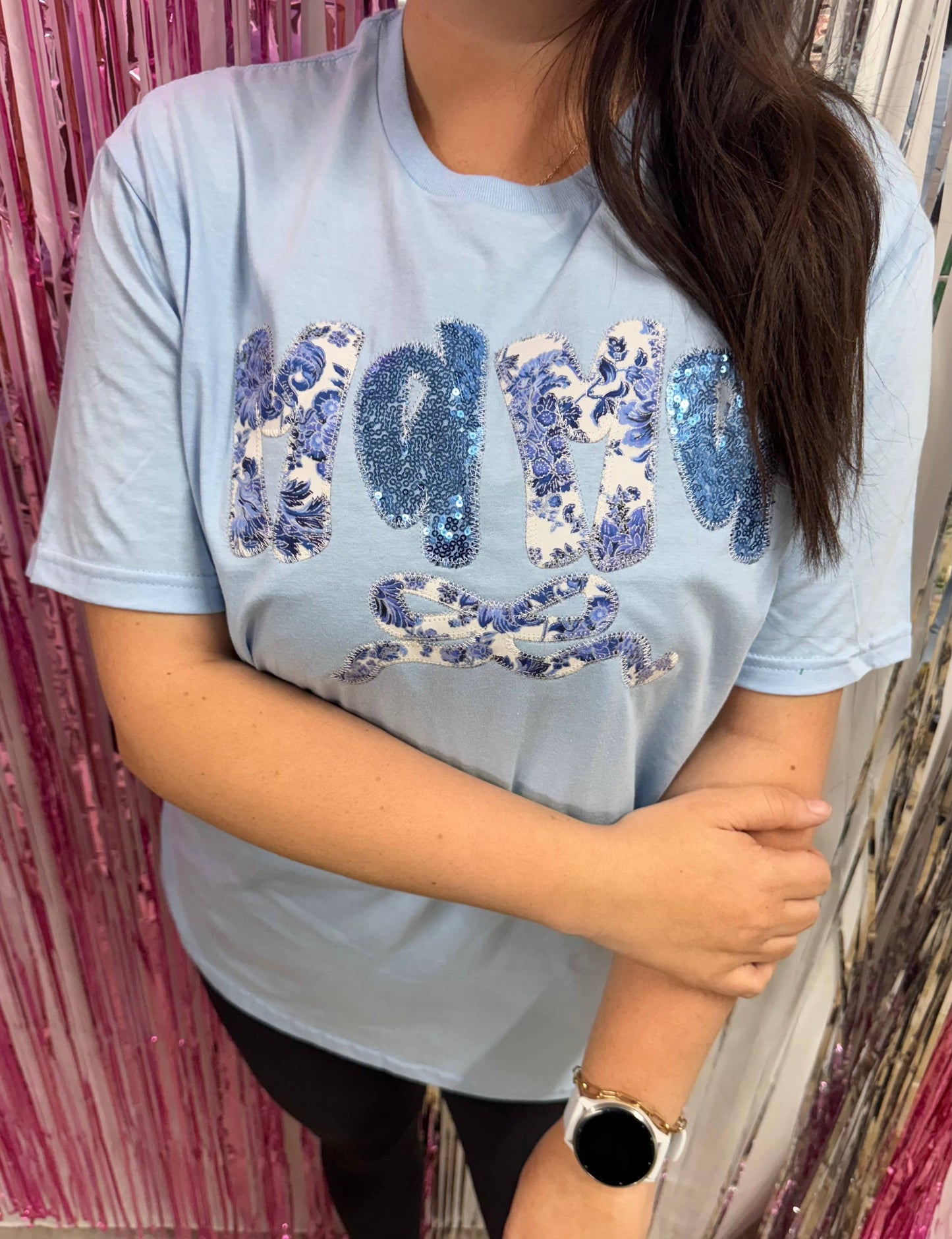 Mama Chinoiserie Bow Mother's Day short Sleeve