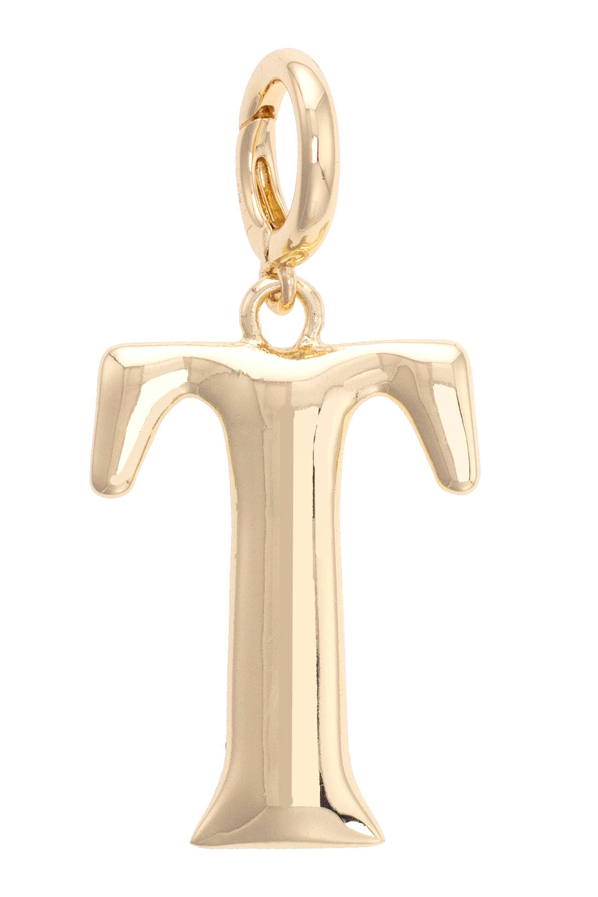 Initial Pendant Charm in Shiny Gold: A