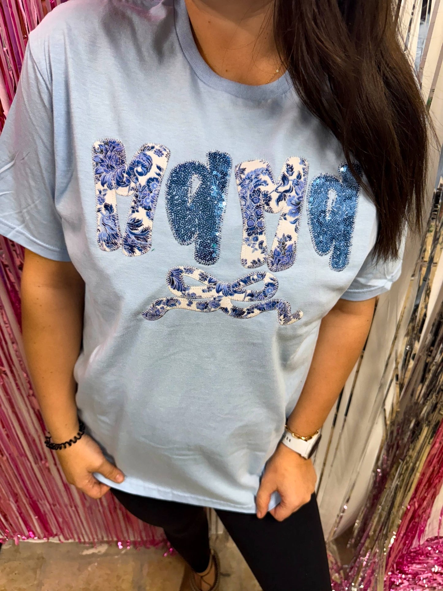 Mama Chinoiserie Bow Mother's Day short Sleeve
