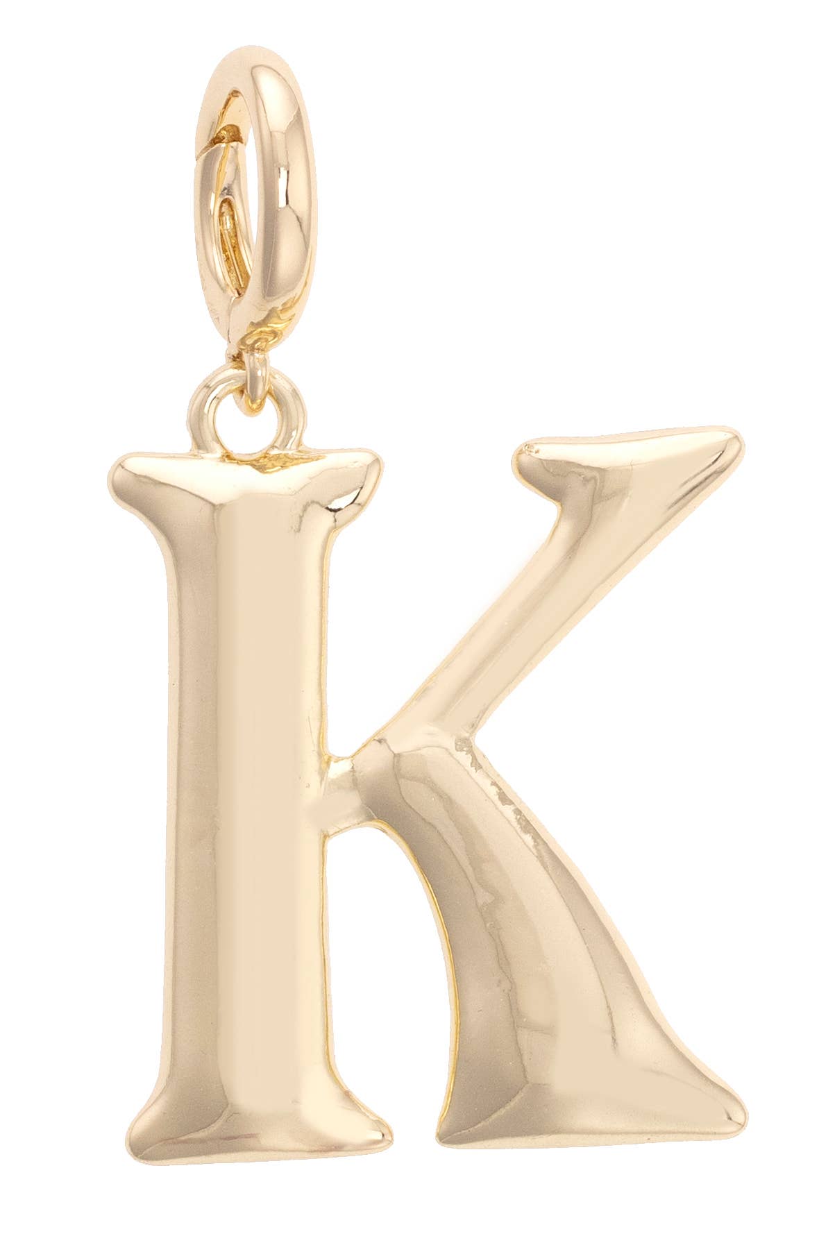 Initial Pendant Charm in Shiny Gold: A