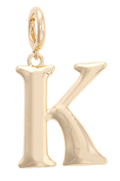 Initial Pendant Charm in Shiny Gold: A