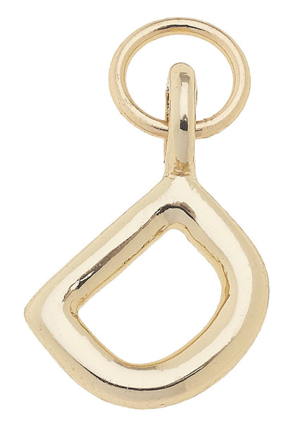 Mini Initial Charm in Shiny Gold: R