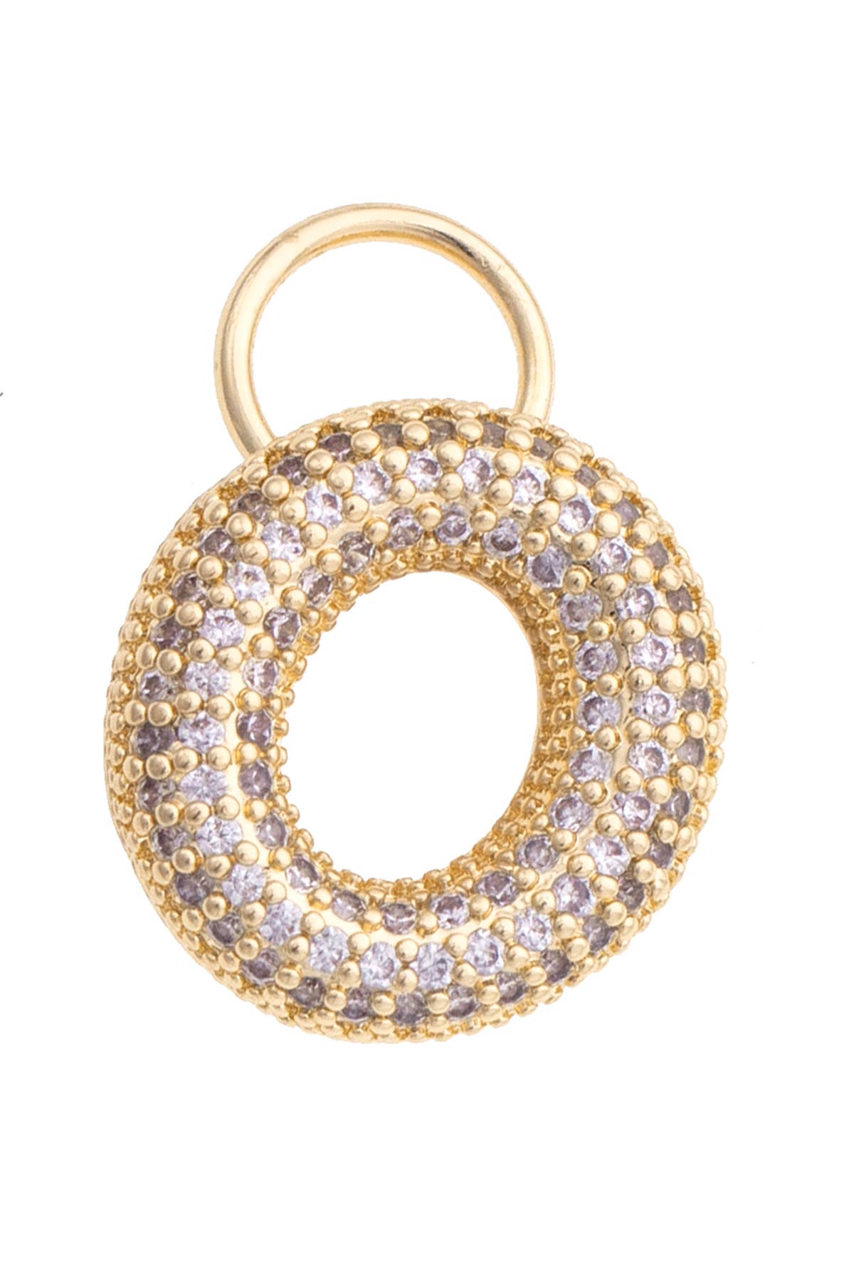 Letter Pave Initial Charm in Shiny Gold: B