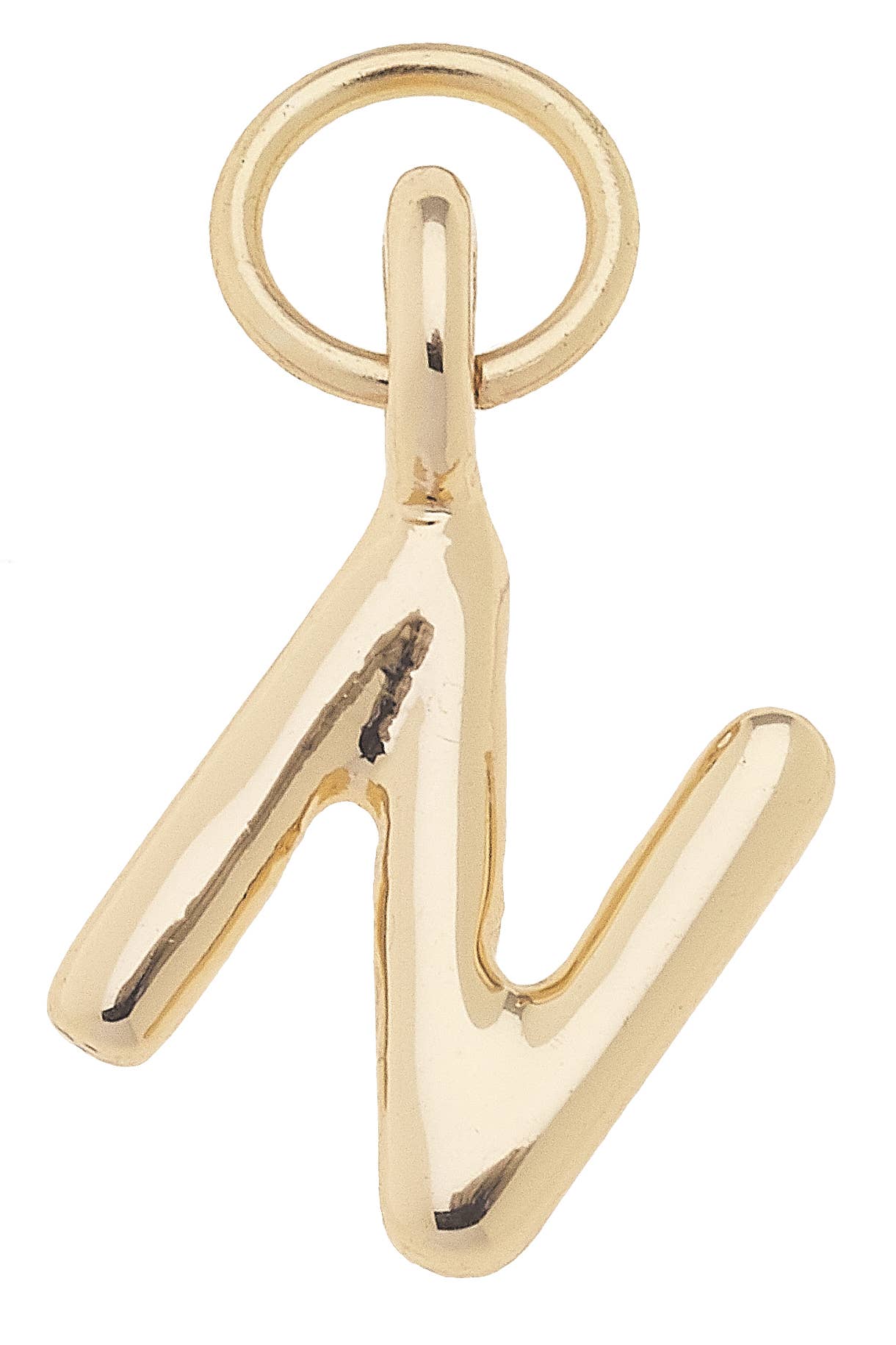Mini Initial Charm in Shiny Gold: C
