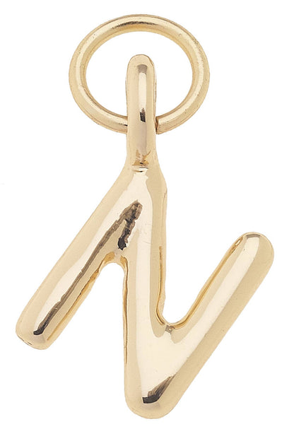 Mini Initial Charm in Shiny Gold: C