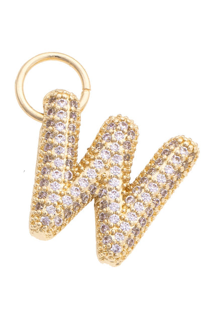 Letter Pave Initial Charm in Shiny Gold: A