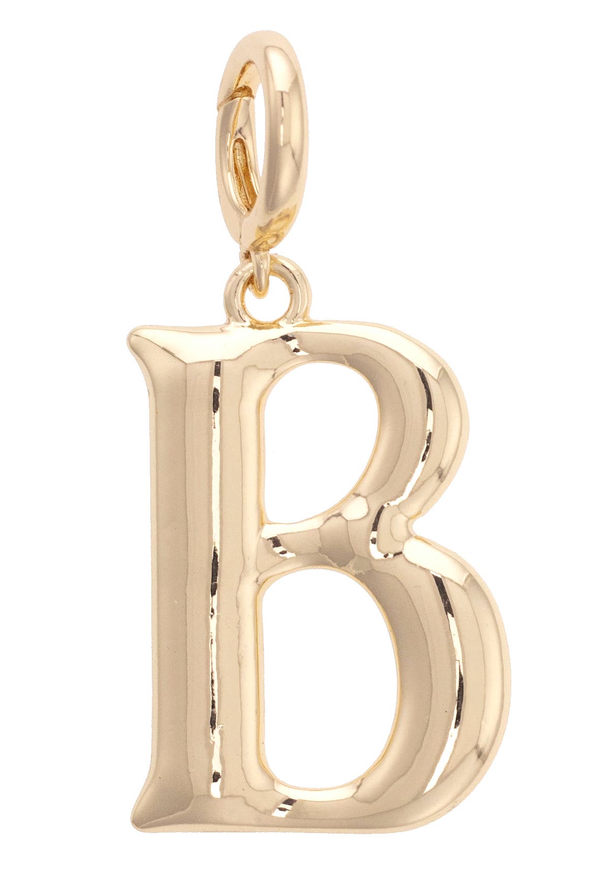 Initial Pendant Charm in Shiny Gold: A