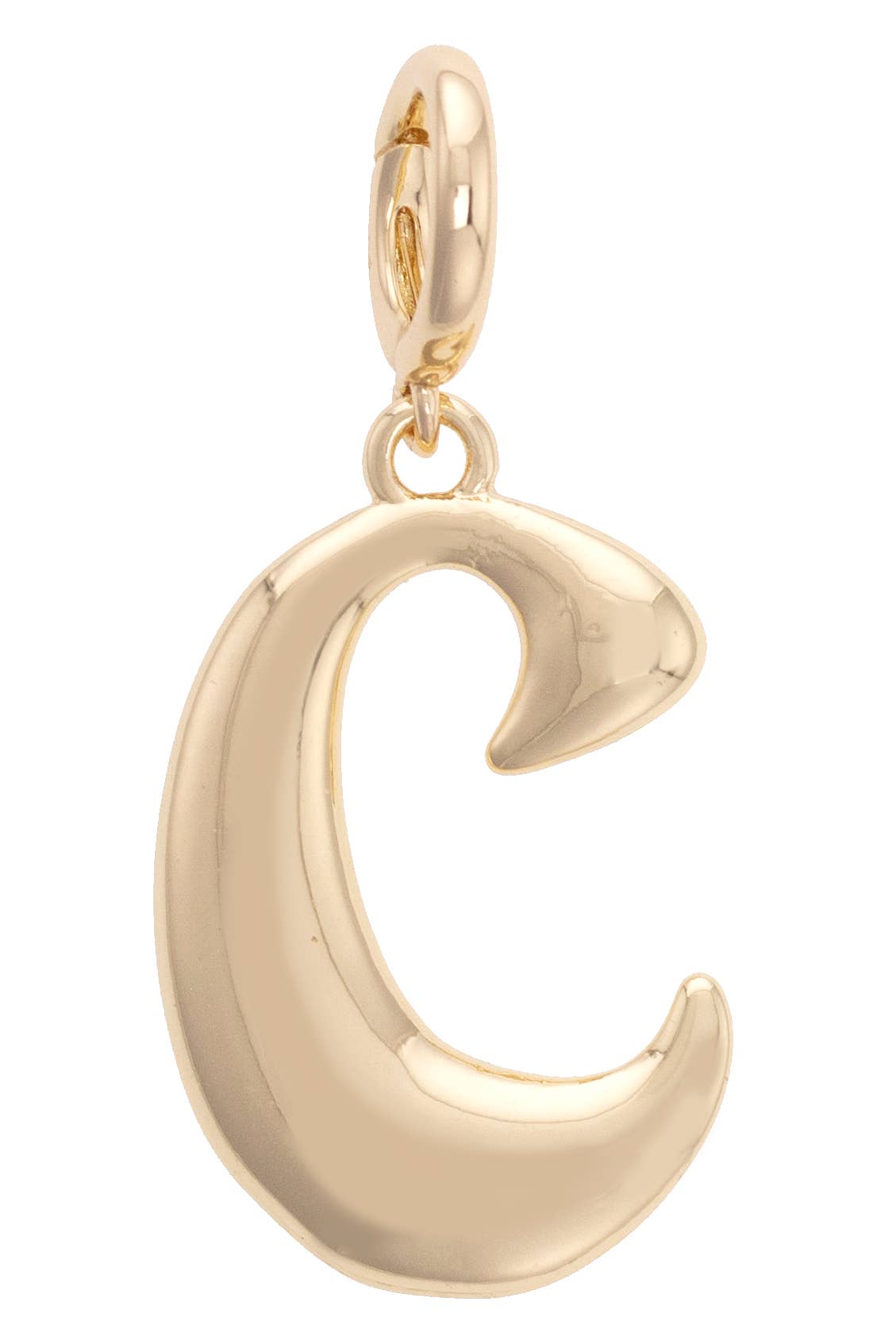 Initial Pendant Charm in Shiny Gold: A