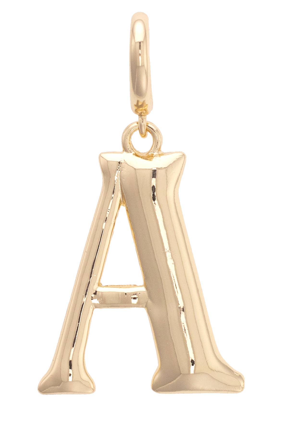 Initial Pendant Charm in Shiny Gold: A