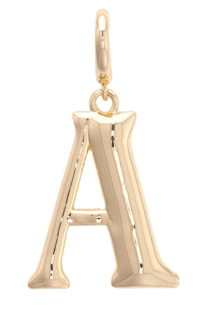 Initial Pendant Charm in Shiny Gold: A