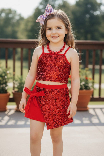 Red sequins 2 piece set. OFG40716 AMY