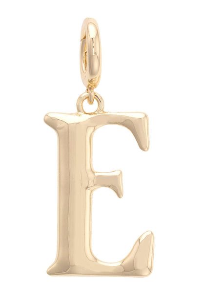 Initial Pendant Charm in Shiny Gold: A