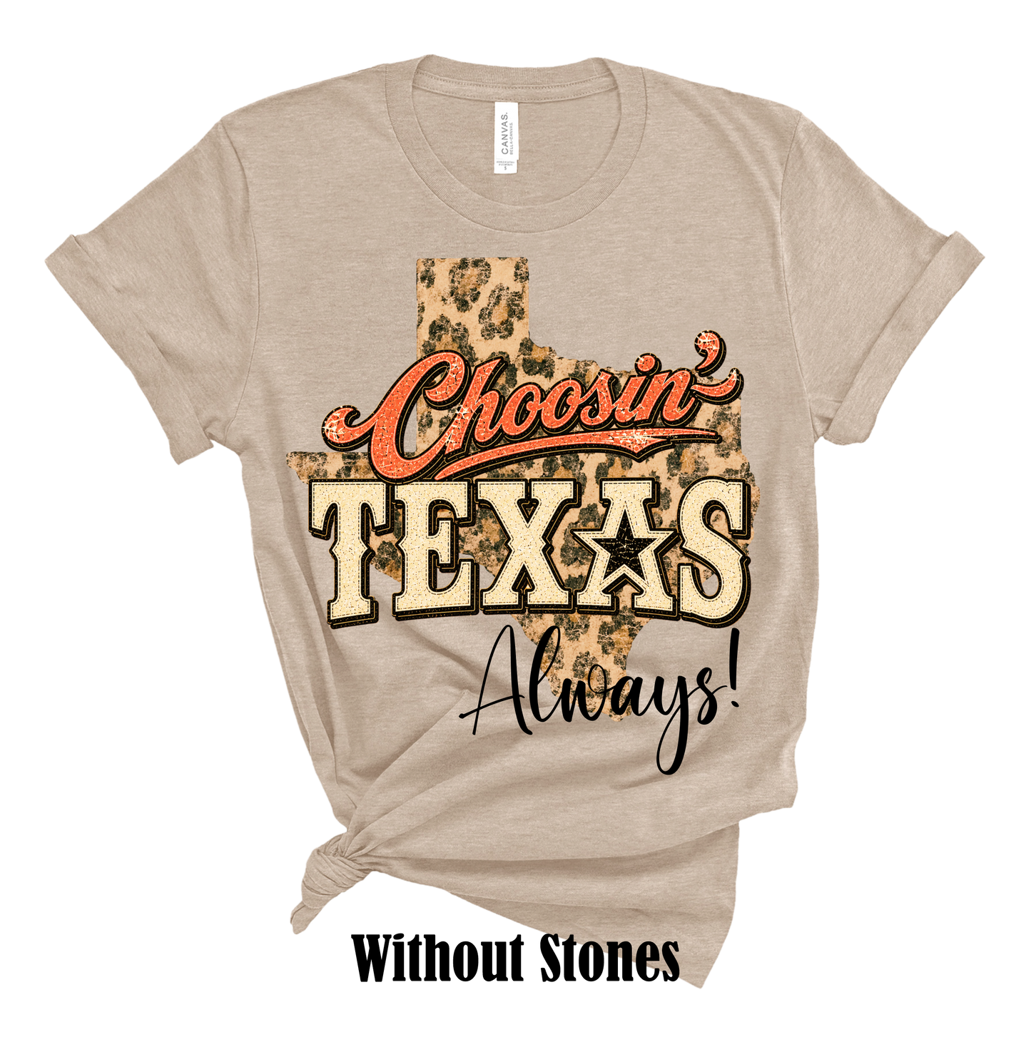 Choosin' Texas Rhinestone Graphic Tee : YES / Heather Black