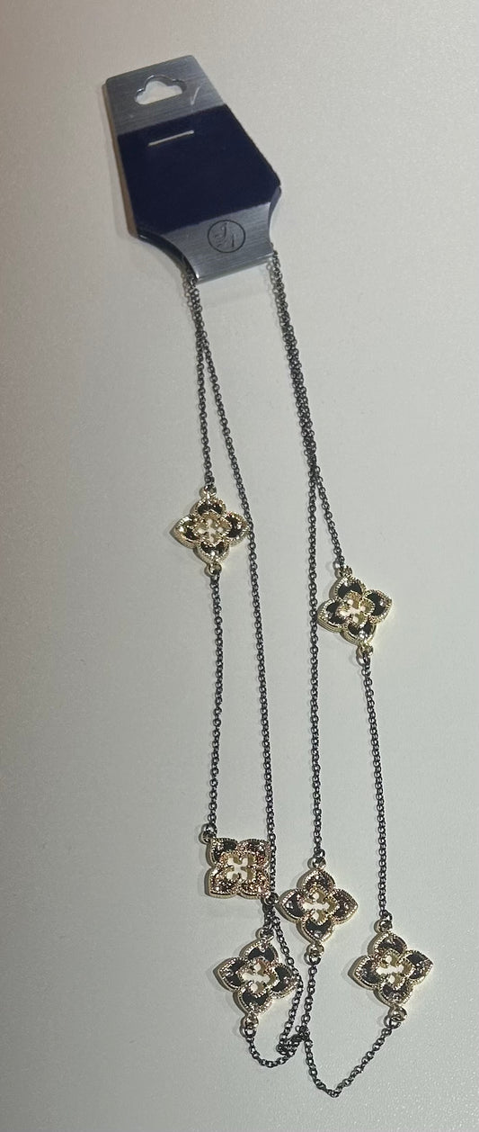 G&S Quatrefoil Four Leaf Clover Necklace