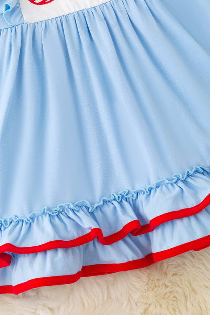 USA fireworks embroidery dress w/angel sleeves. DRG50990 AMY