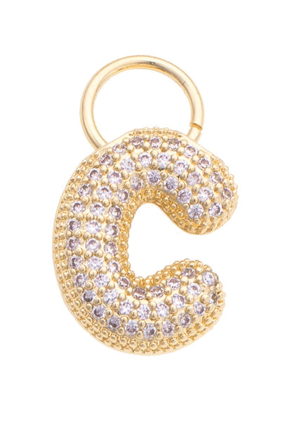 Letter Pave Initial Charm in Shiny Gold: L