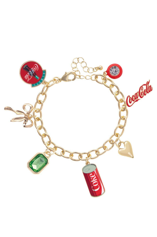 Coca Cola Icons Charm Bracelet in Shiny Gold