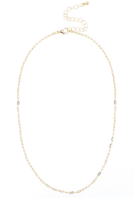 Natalia Micro Paperclip Chain Charm Necklace Base