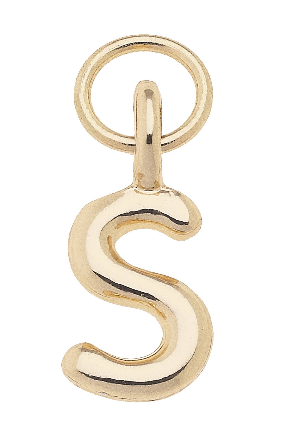 Mini Initial Charm in Shiny Gold: C