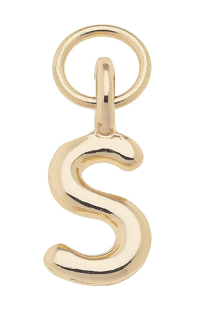 Mini Initial Charm in Shiny Gold: R