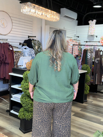Leopard Dolman Sleeve Blouse