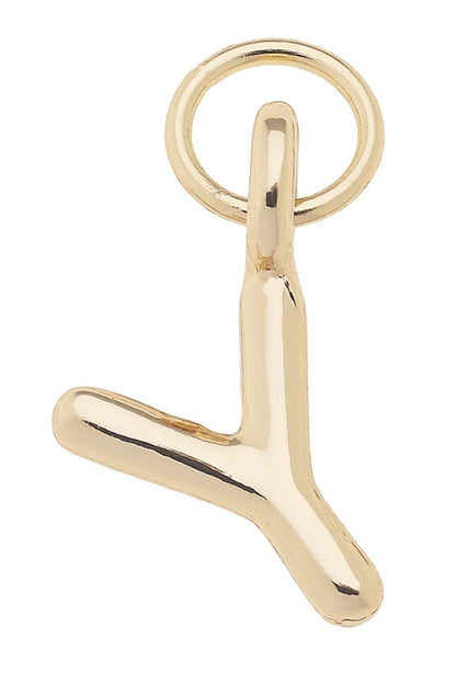 Mini Initial Charm in Shiny Gold: C