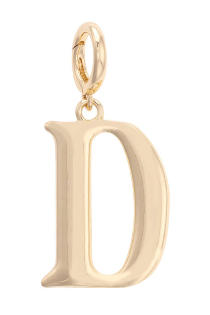 Initial Pendant Charm in Shiny Gold: A