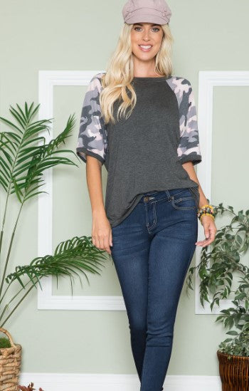 Charcoal Camo Top