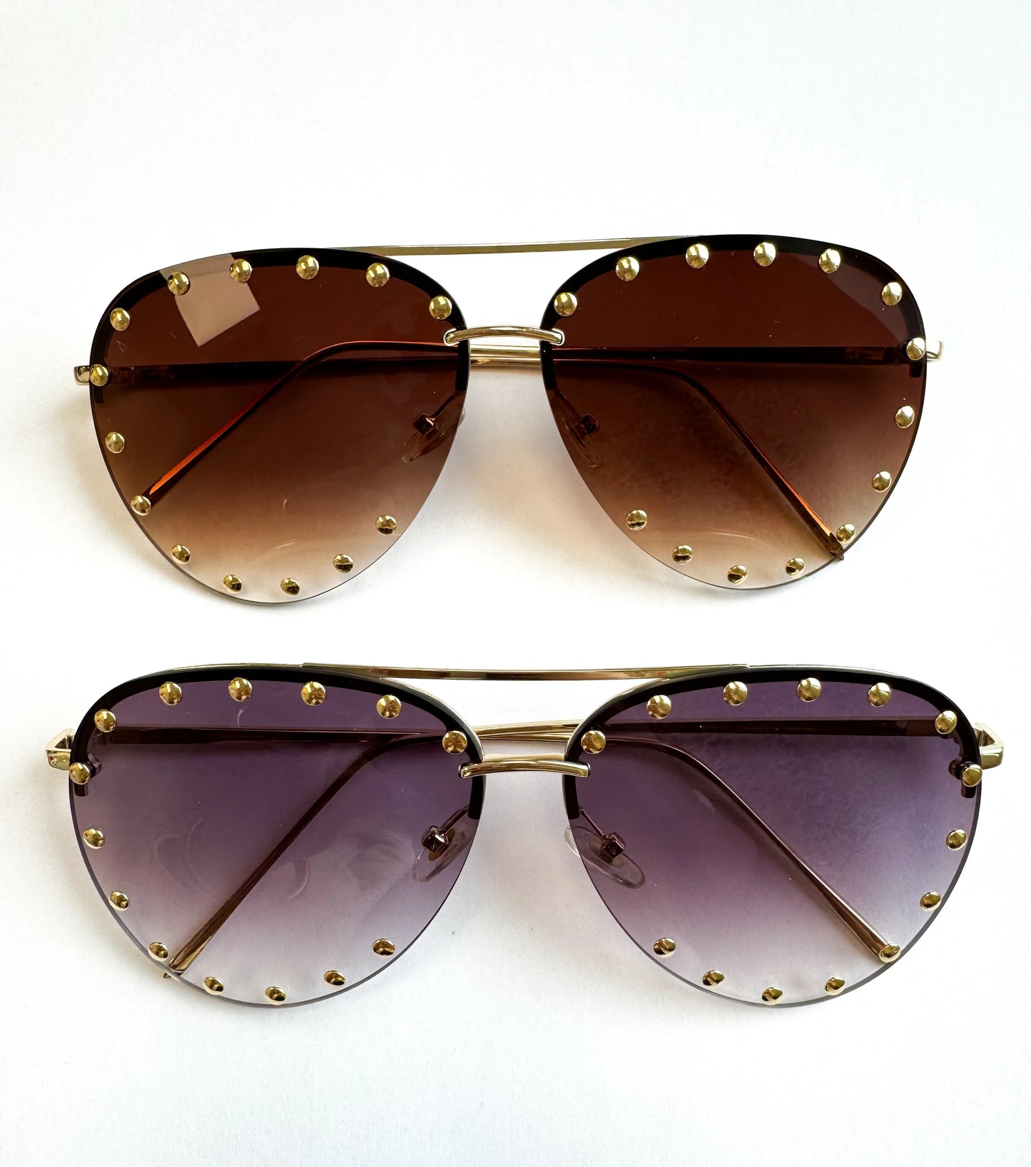 Studded Aviator Sunglasses