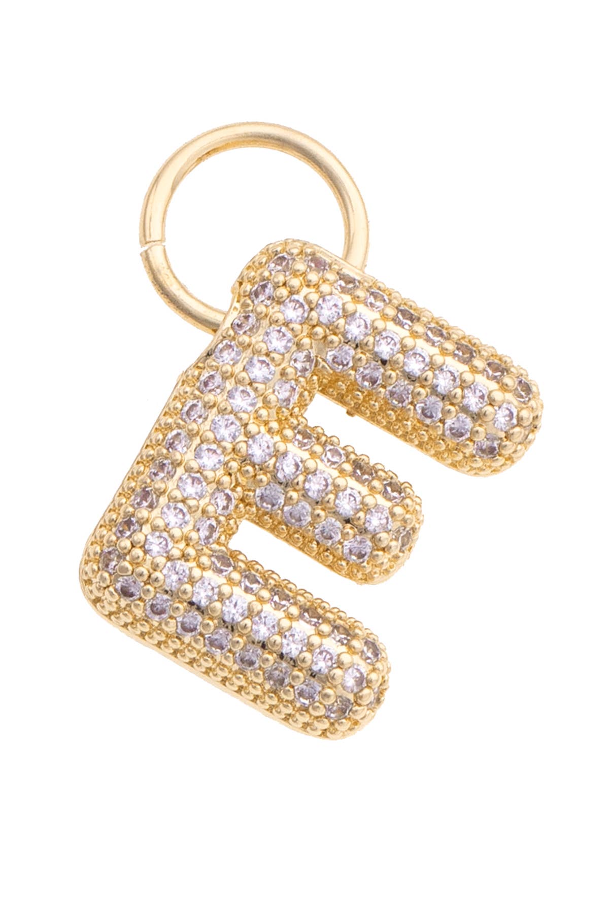 Letter Pave Initial Charm in Shiny Gold: P