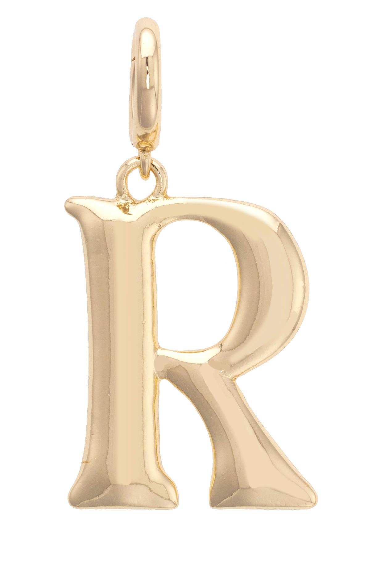 Initial Pendant Charm in Shiny Gold: A