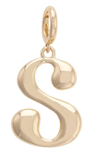 Initial Pendant Charm in Shiny Gold: A
