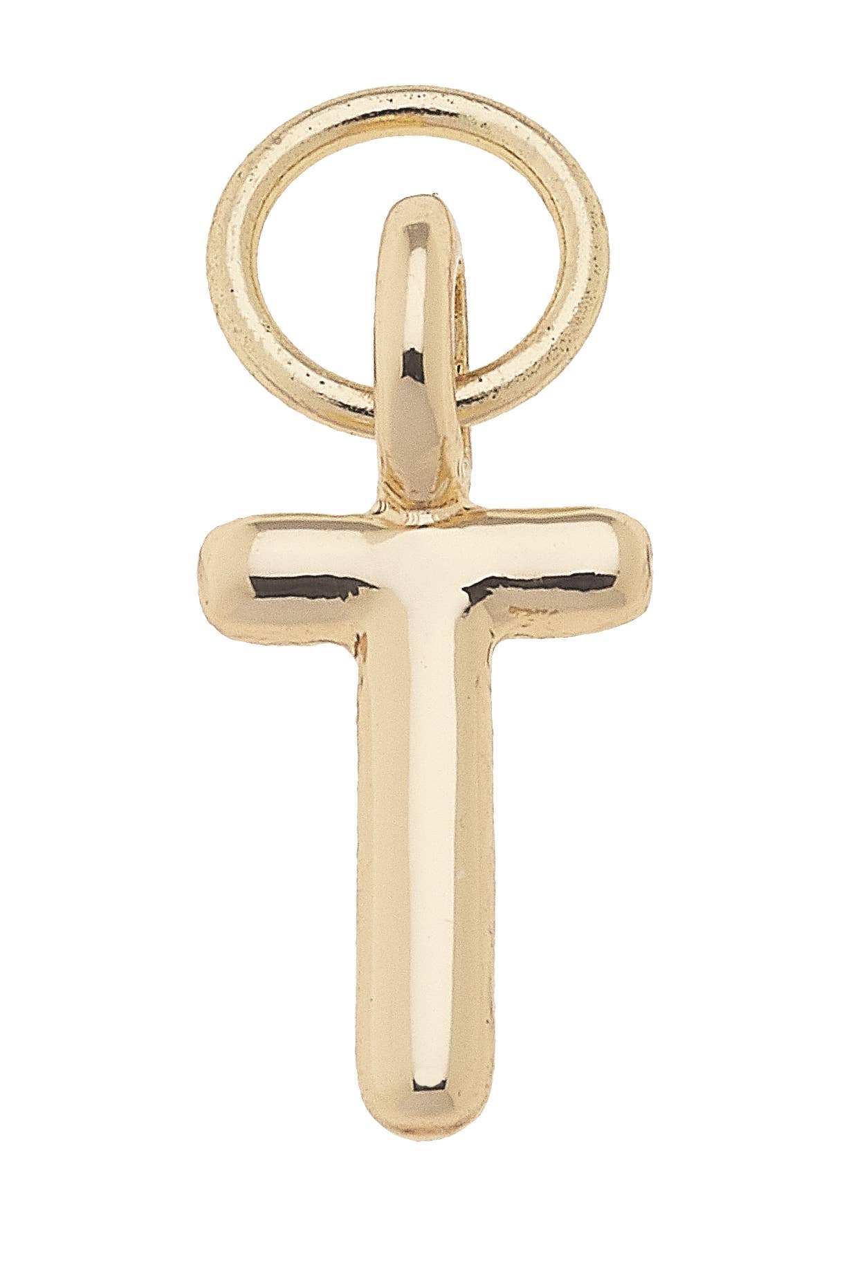 Mini Initial Charm in Shiny Gold: C