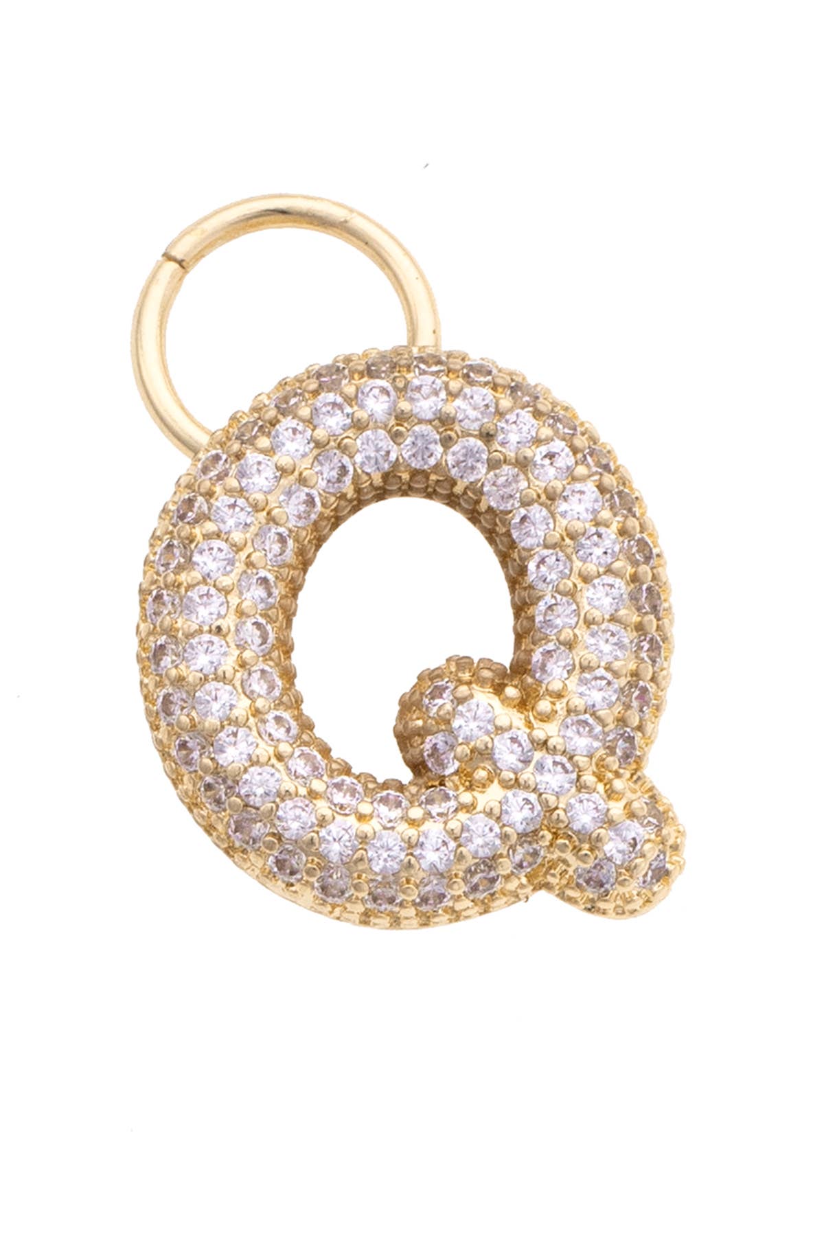 Letter Pave Initial Charm in Shiny Gold: P