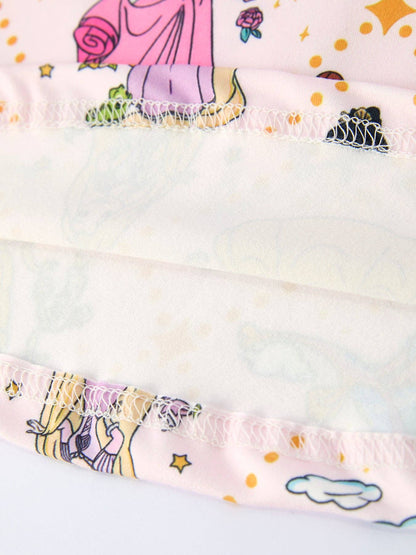 Summer Pattern Ruffle Sleeve Girls Dress