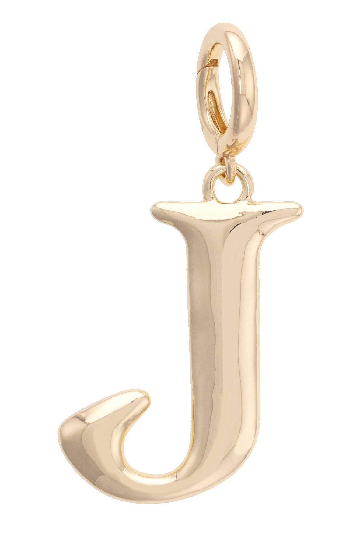 Initial Pendant Charm in Shiny Gold: A