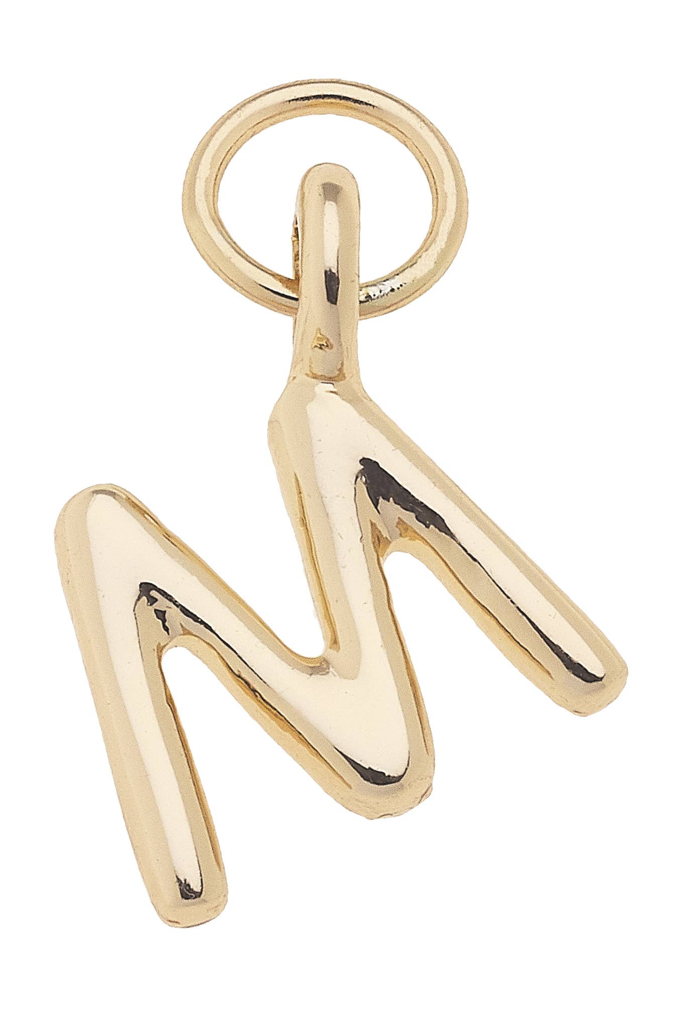 Mini Initial Charm in Shiny Gold: C
