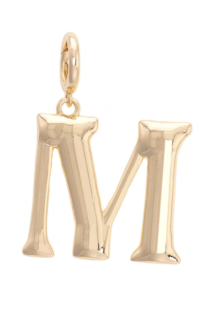 Initial Pendant Charm in Shiny Gold: A