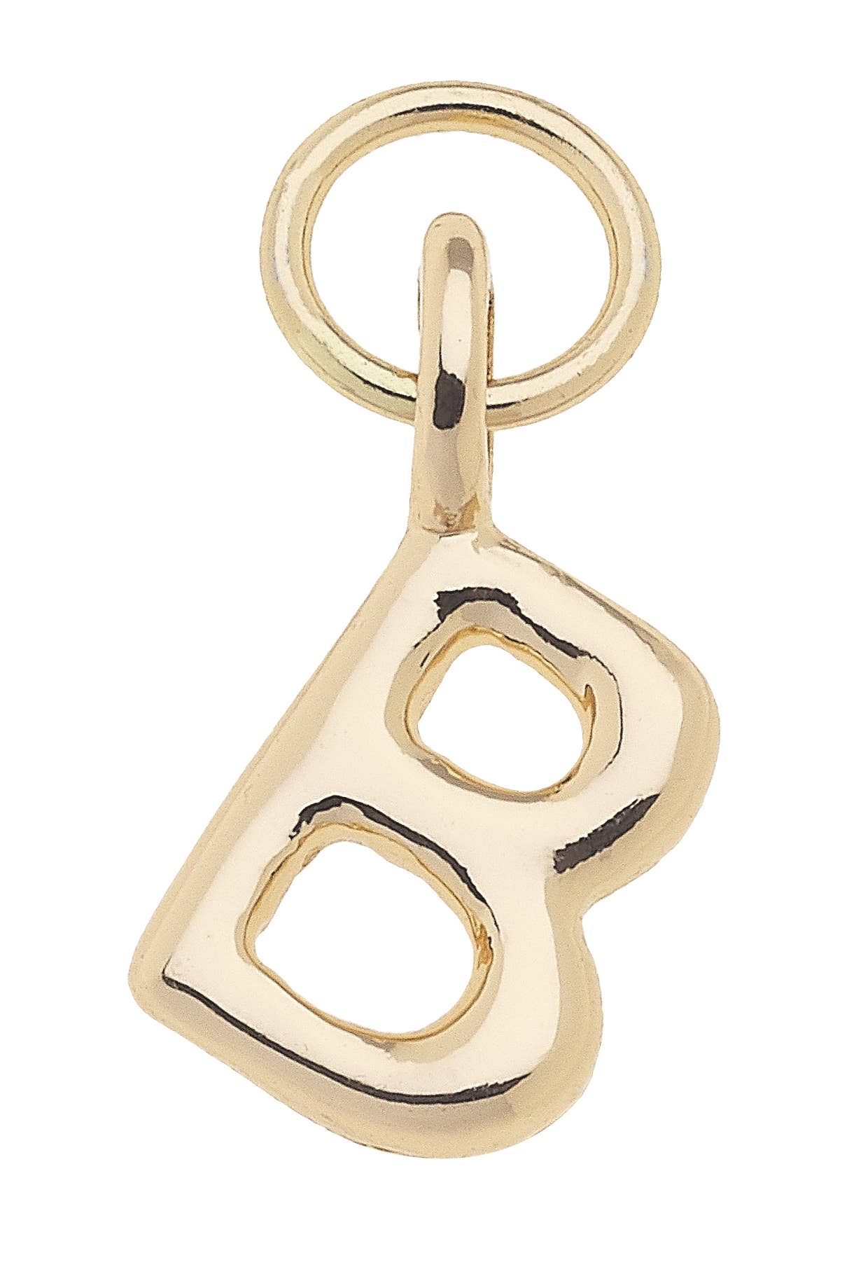 Mini Initial Charm in Shiny Gold: C