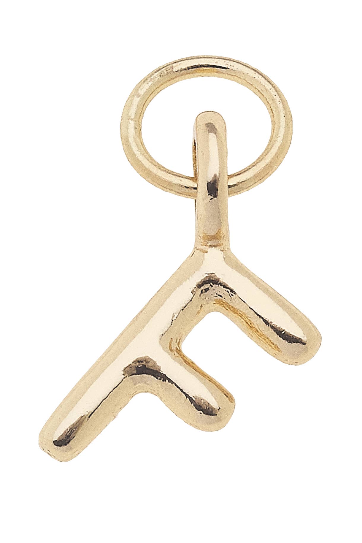 Mini Initial Charm in Shiny Gold: C