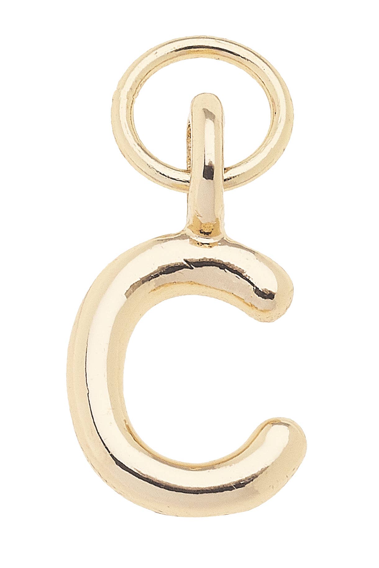 Mini Initial Charm in Shiny Gold: C