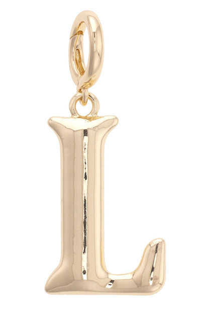 Initial Pendant Charm in Shiny Gold: A