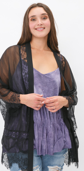 Crinkle Chiffon Cardigan