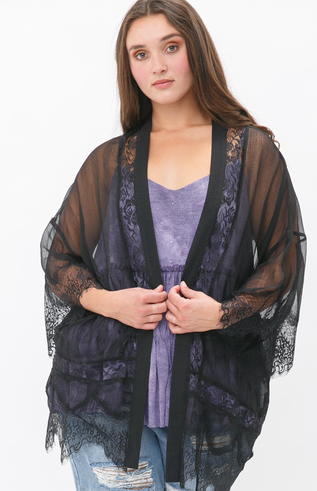 Crinkle Chiffon Cardigan