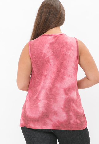 Tie Dye Tank Top and Neck Stone Trim