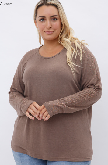 Long Sleeve Top with Stones