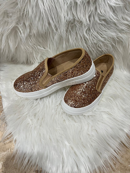 Rose Gold Glitter Slip-On Sneaker